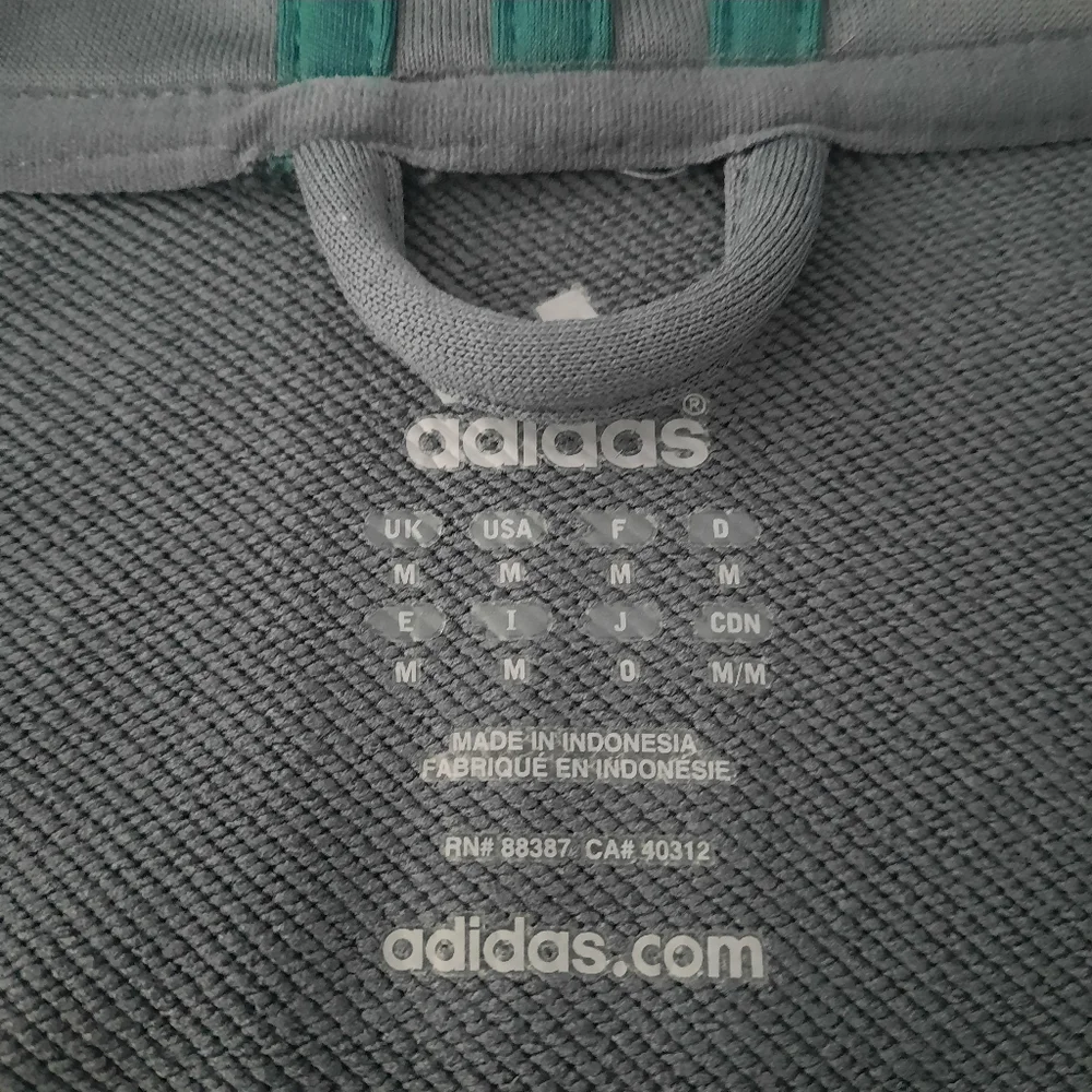 Adidas Men's Gray and Green 1/4 Zip Pullover Sweatshirt size Medium